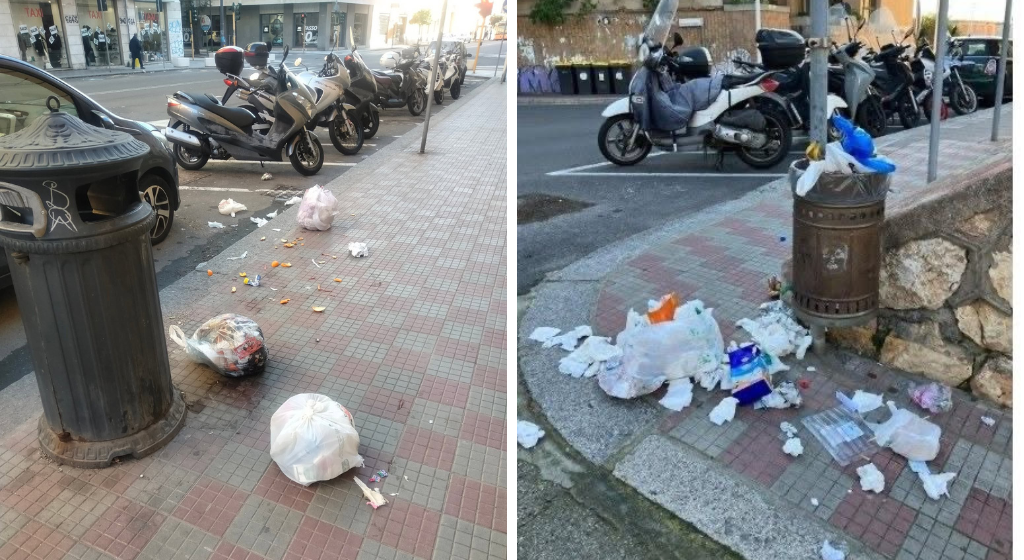 Cagliari, rifiuti nei marciapiedi: “Non si può vivere nell’immondizia”
