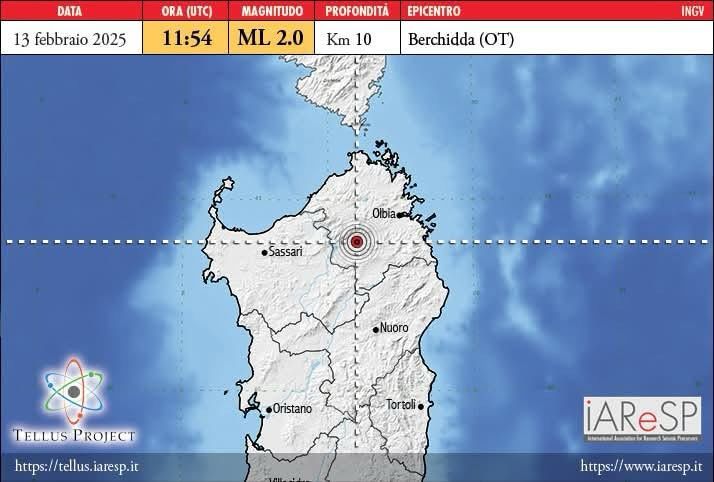 Terremoto in Sardegna: registrata scossa a Berchidda